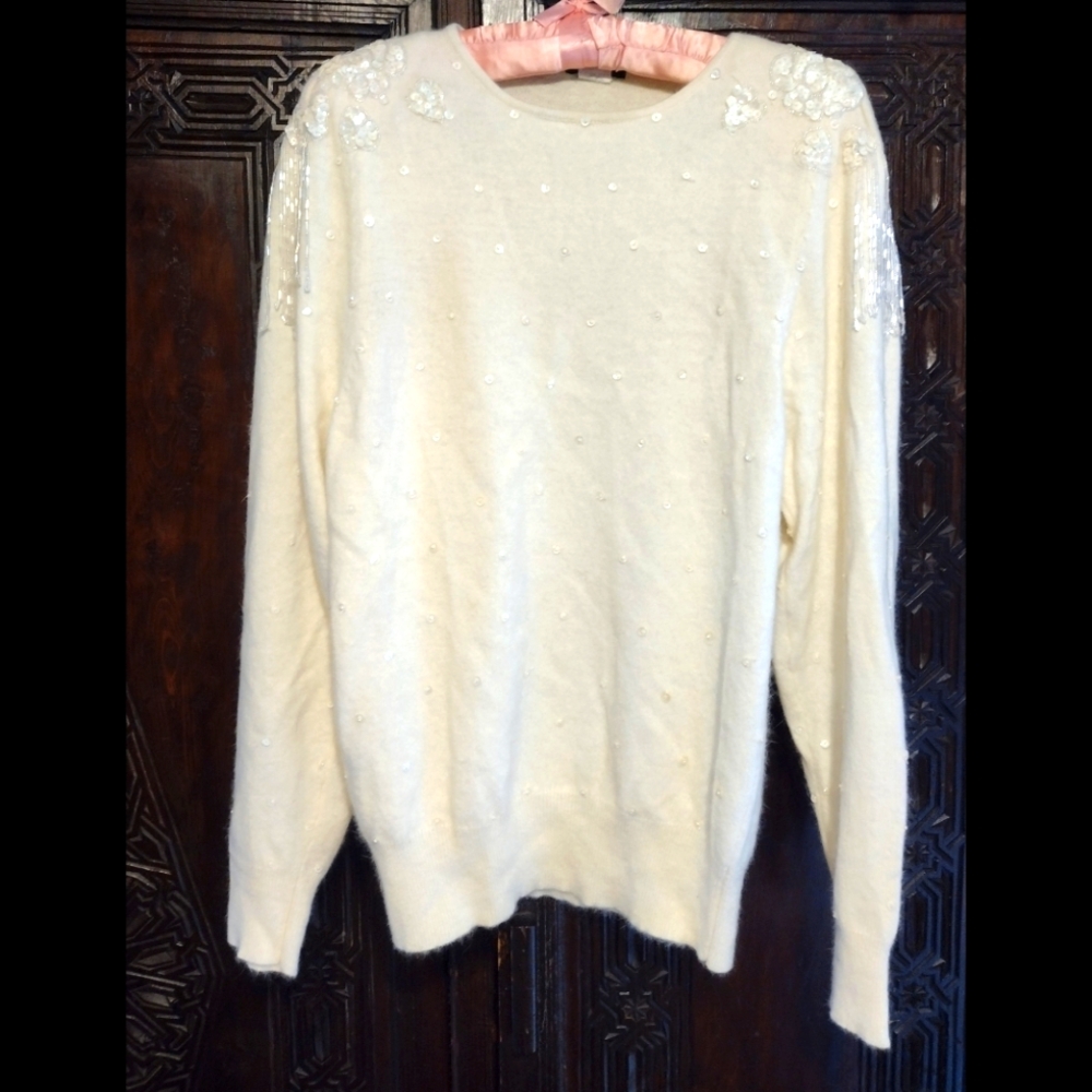 Vintage Beaded Sweater (L)